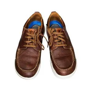 Clarks Brown Leather Casual Shoes Size 10M With White Rubber Sole For Men Clarks | Shoes | Clarks Brown Leather Casual Shoes Size M  main image 4